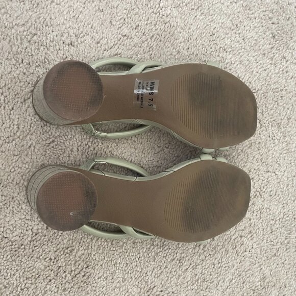 DV by Dolce Vita Myla Mules – Mint Green Block Heel Slip-On, Size 7.5 - Picture 7 of 8